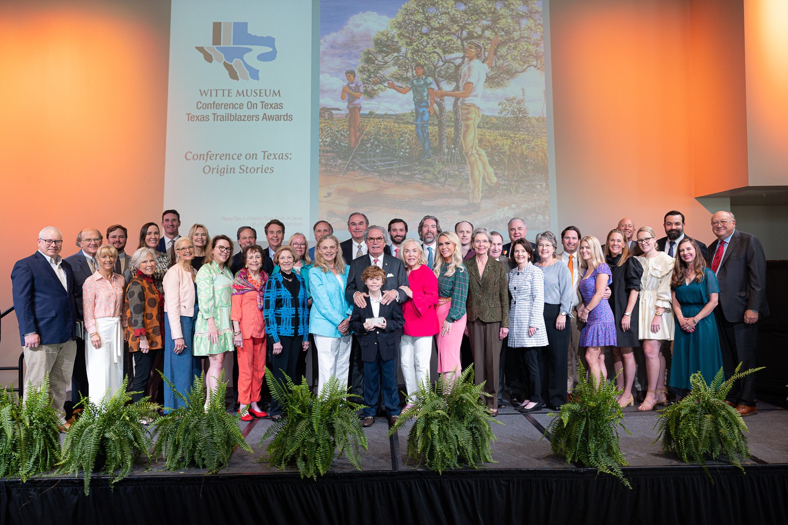 Large family photo of the Steves family being recognized as Texas Trailblazers by the Witte Museum in San Antonio, Texas